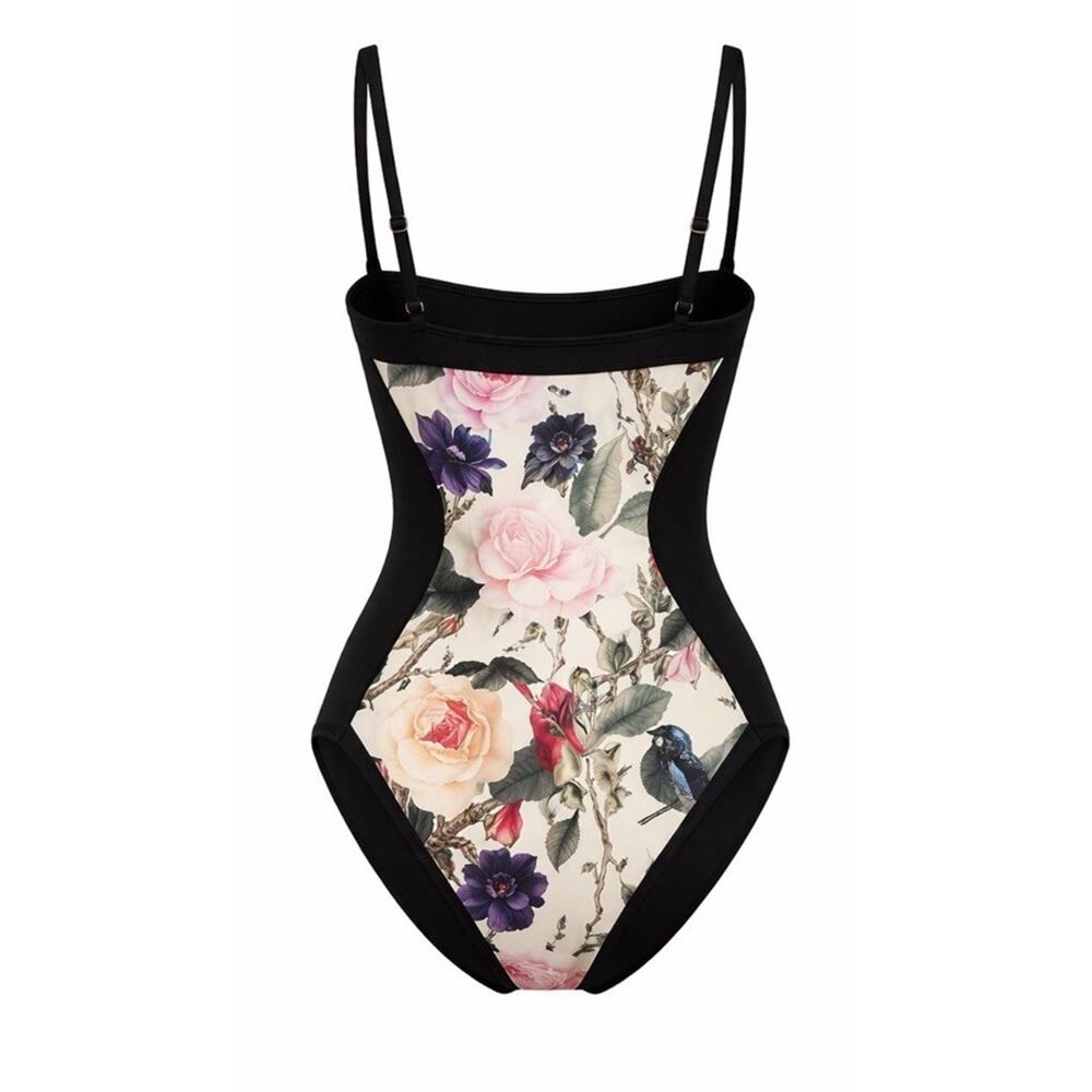 TA3 Sashy Shaping One Piece Swimsuit Frame Rose Snake/Black Floral XXS R/L NWT - Picture 2 of 10